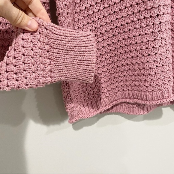 MADEWELL Open-Stitch Austen Pullover Sweater Berry Pink Coastal Beachy Size XS - Picture 5 of 11